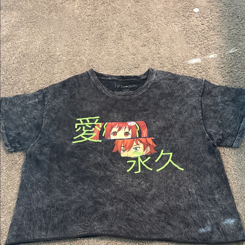 Fifth Sun Kids Anime Graphic Tee - Charcoal